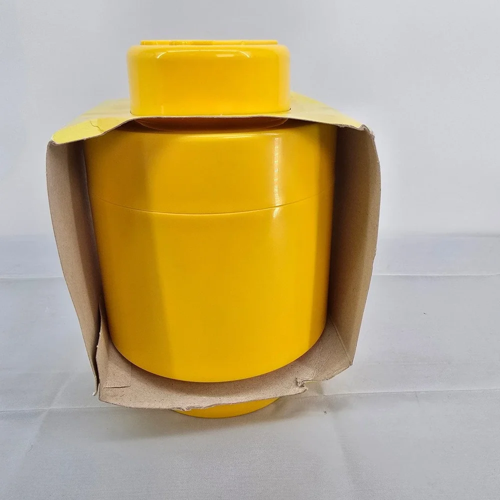 LEGO Round Storage‎ Brick 1 Knob Yellow Stackable Container Art 4030